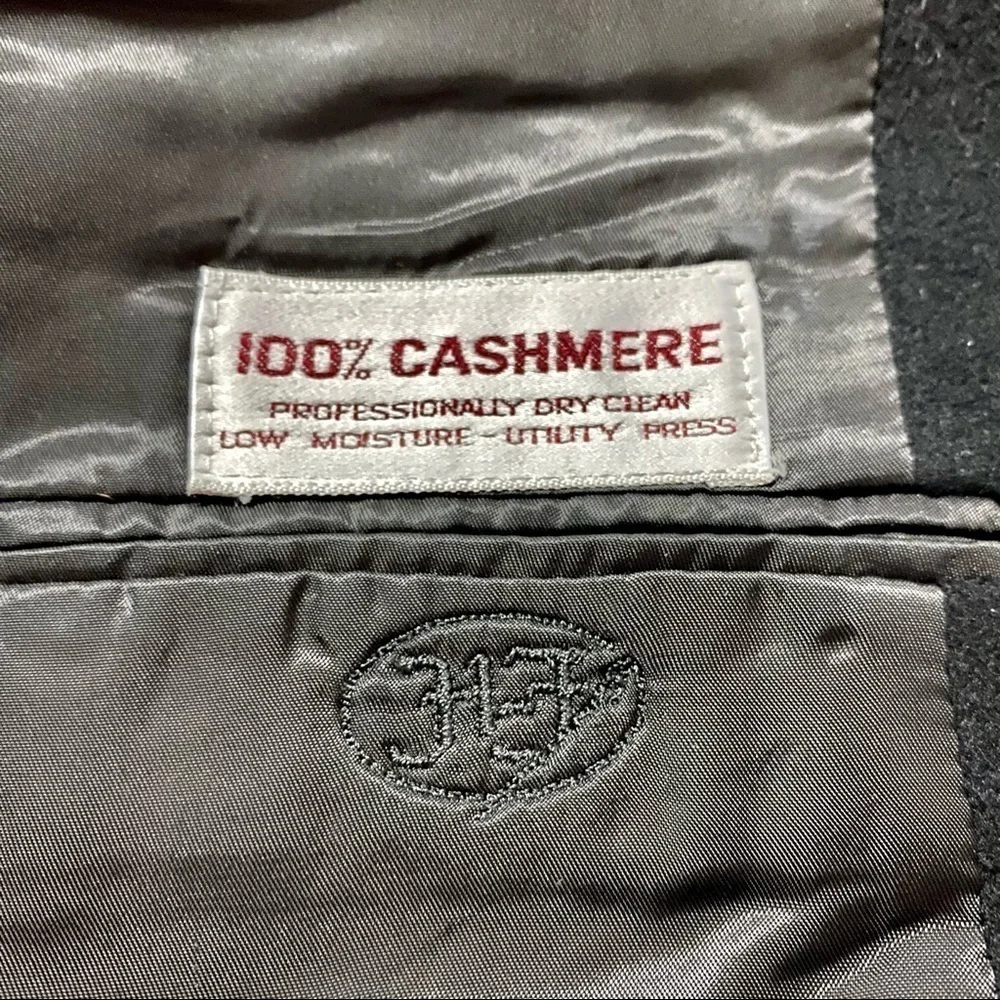 Vintage Black Cashmere Sport Coat Blazer Jacket 42L Old Money Classic